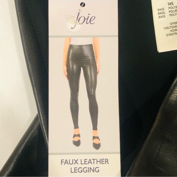 NWT New JOIE Faux Leather leggings Black Vegan various sizes MSRP $198 - Picture 11 of 13